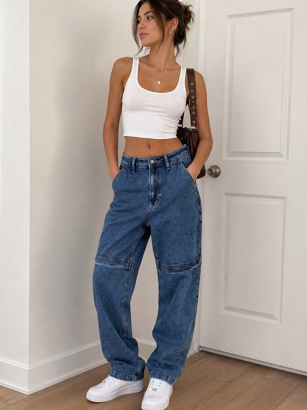 Hollister Ultra High Rise Dad Jeans Size W25 L31 Relaxed Blue Carpenter Denim